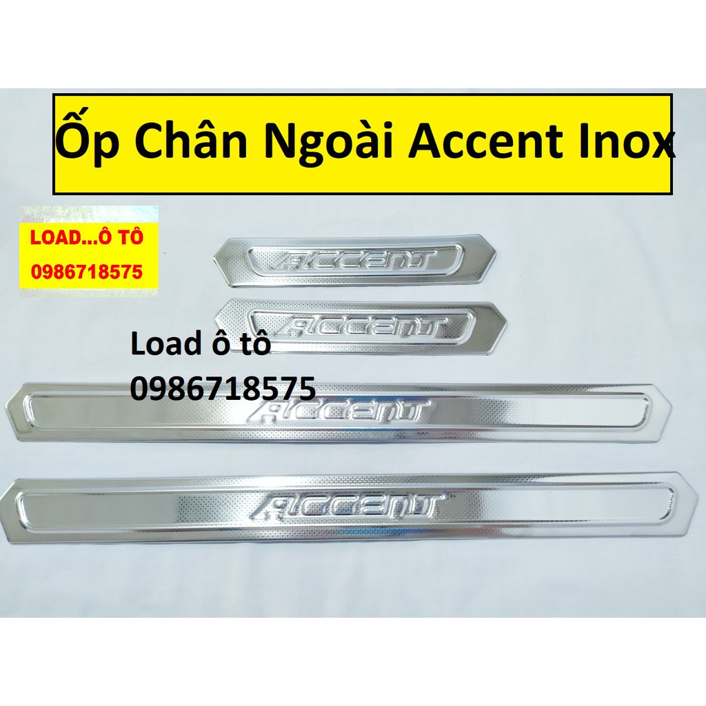 Ốp Bậc Cửa, Nẹp Bước Chân Trong, Ngoài Accent 2022-2018, Chất Liệu Inox Chống trầy chân Accent Load Ô tô