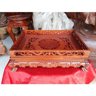 Khay trà gỗ hương chân quỳ ngang 35cm