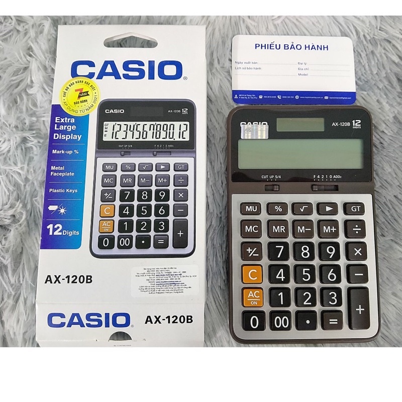 Máy tính Casio AX 120B chính hãng, máy tính để bàn AX120B bảo hành điện tử 7 năm Casio AX120B