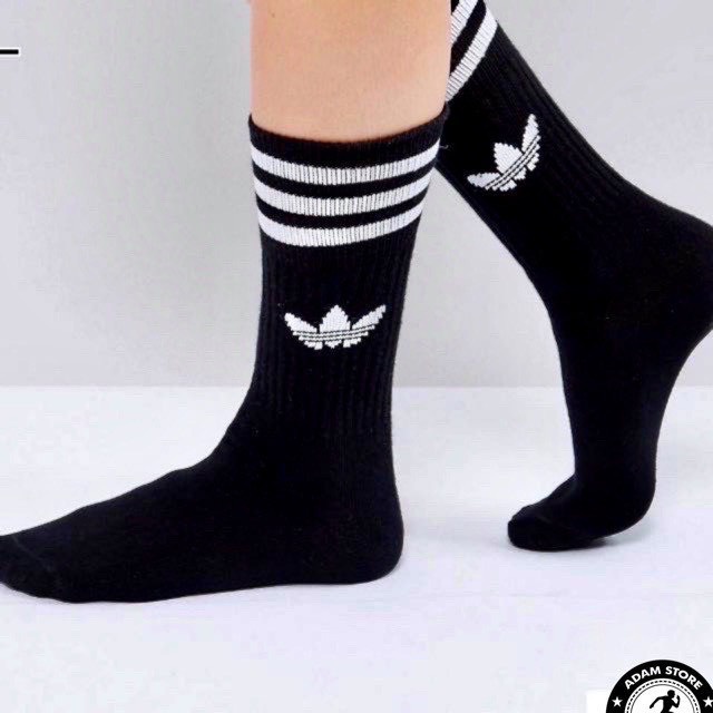 Tất Vớ Thể Thao Cổ Lửng Nam Nữ Logo adid4s sắc nét, Hàng xuất dư với 2 màu Trắng.