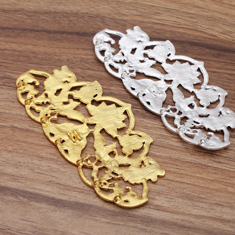 1 phiến đúc họa tiết hoa sen phong cách đôn hoàng 57*127mm nguyên liệu làm trâm làm trang sức cổ trang