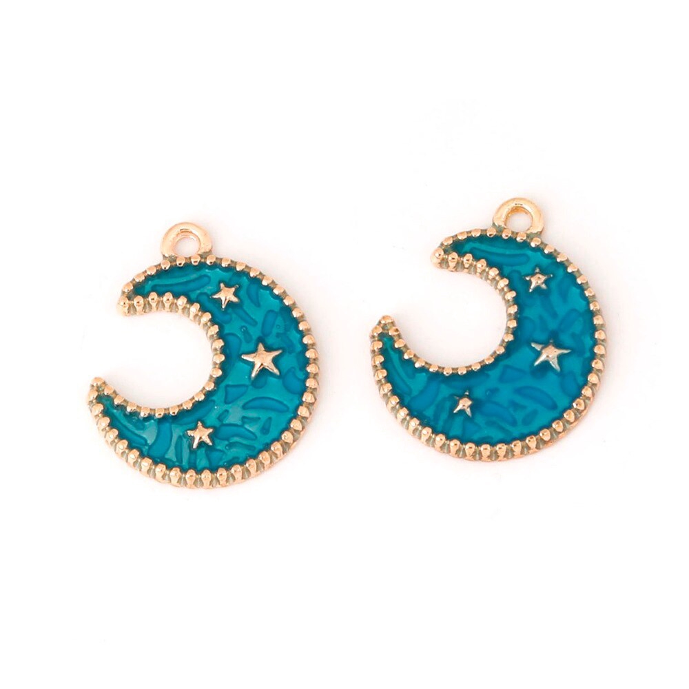 Bộ 6 mặt dây chuyền tráng men hình mặt trăng kích thước 7x18mm (10x25mm)