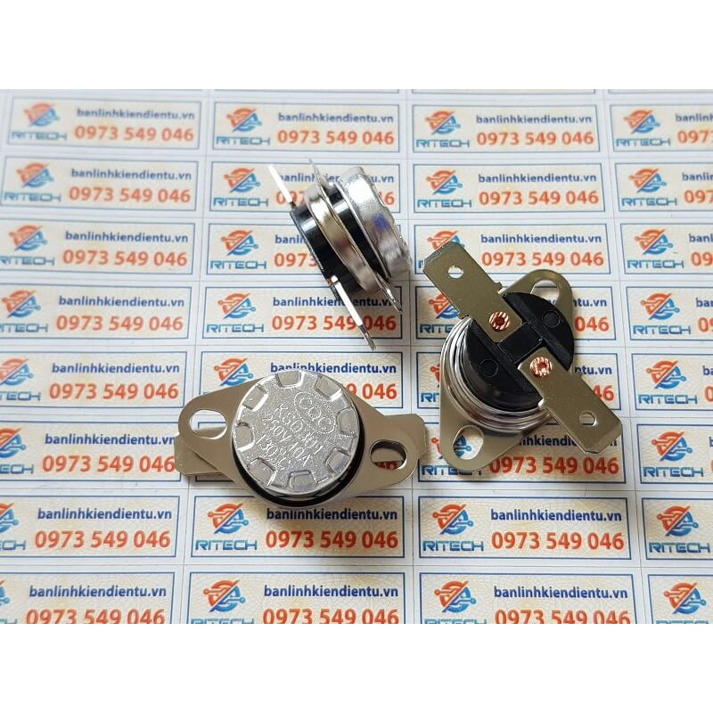 [combo 3 chiếc] Relay nhiệt KSD301 130 độ 10A 250V thường đóng