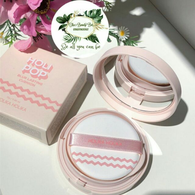 Phấn nước che phủ siêu mịn Holika Holika Holipop Blur Lasting Cushion SPF50+/PA++++ 13g Nhập khẩu chính ngạch Hàn Quốc