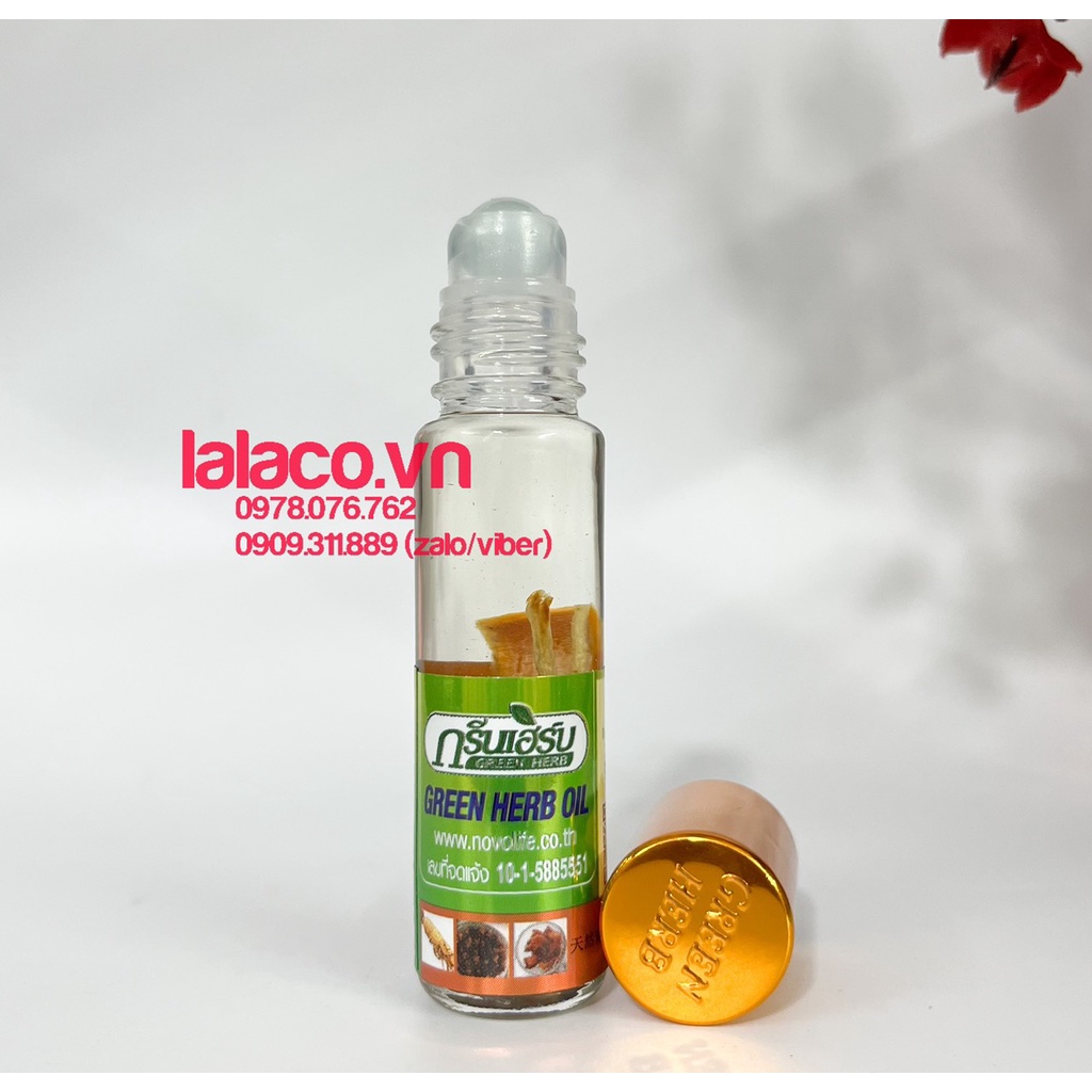 Chai Dầu Lăn Nhân Sâm Ginseng Green Herb Oil 8ml Thái Lan