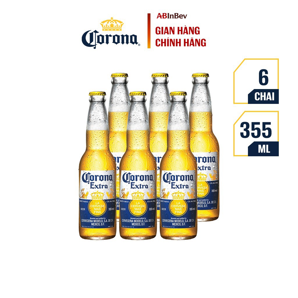 Bia Corona Extra nhập khẩu lốc 6 chai (355/chai)