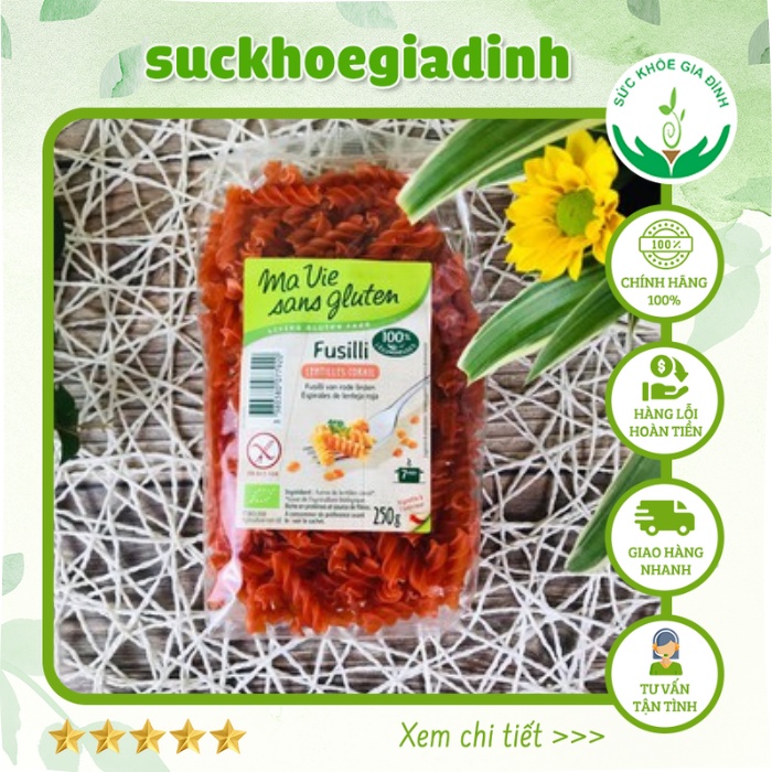 [Date 3.2023] Nui Xoắn Đậu Lăng Đỏ Hữu Cơ MVSG 250g