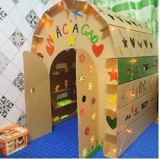 Ngôi nhà đồ chơi bìa carton loại 1 lắp ghép thông minh cho bé - An toàn cho sự phát triển của trẻ