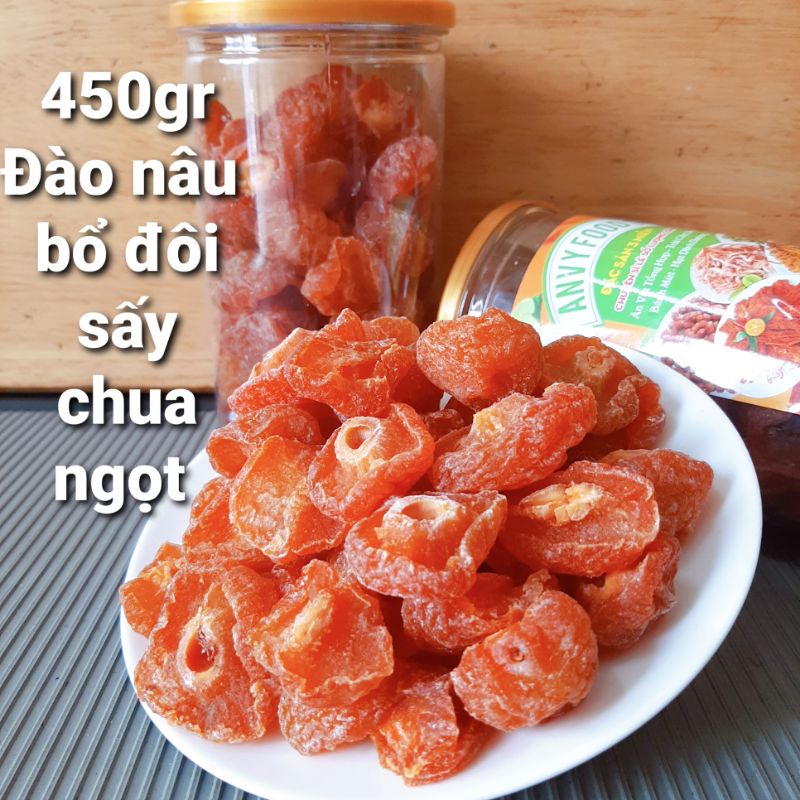 450gr Đào nâu bổ sấy chua ngọt [ Hàng loại 1-NowShip 2h]