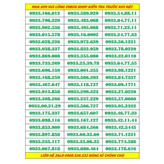 sim số đẹp mobifone 0933 dễ nhớ