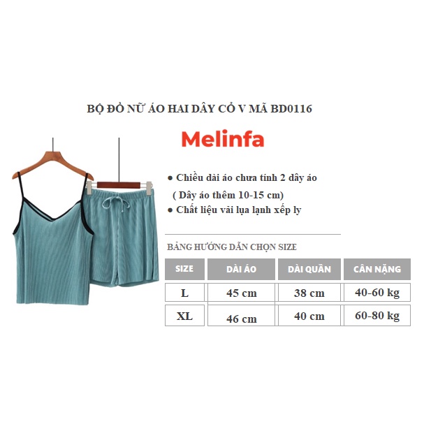(Xả kho)Bộ đồ ngủ nữ mặc nhà áo hai dây lụa lạnh cổ V, quần đùi basic trơn nhiều màu mã VABD0116