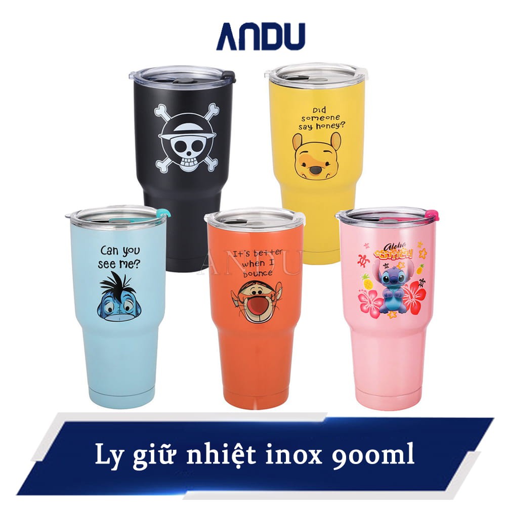 Ly giữ nhiệt Inox Thái Lan 900ml, Cốc giữ nhiệt cách chân không cao cấp, nhiều mẫu mã đa dạng