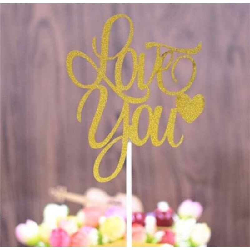 Tag cắm trang trí hoa chữ love, Happy Birthday