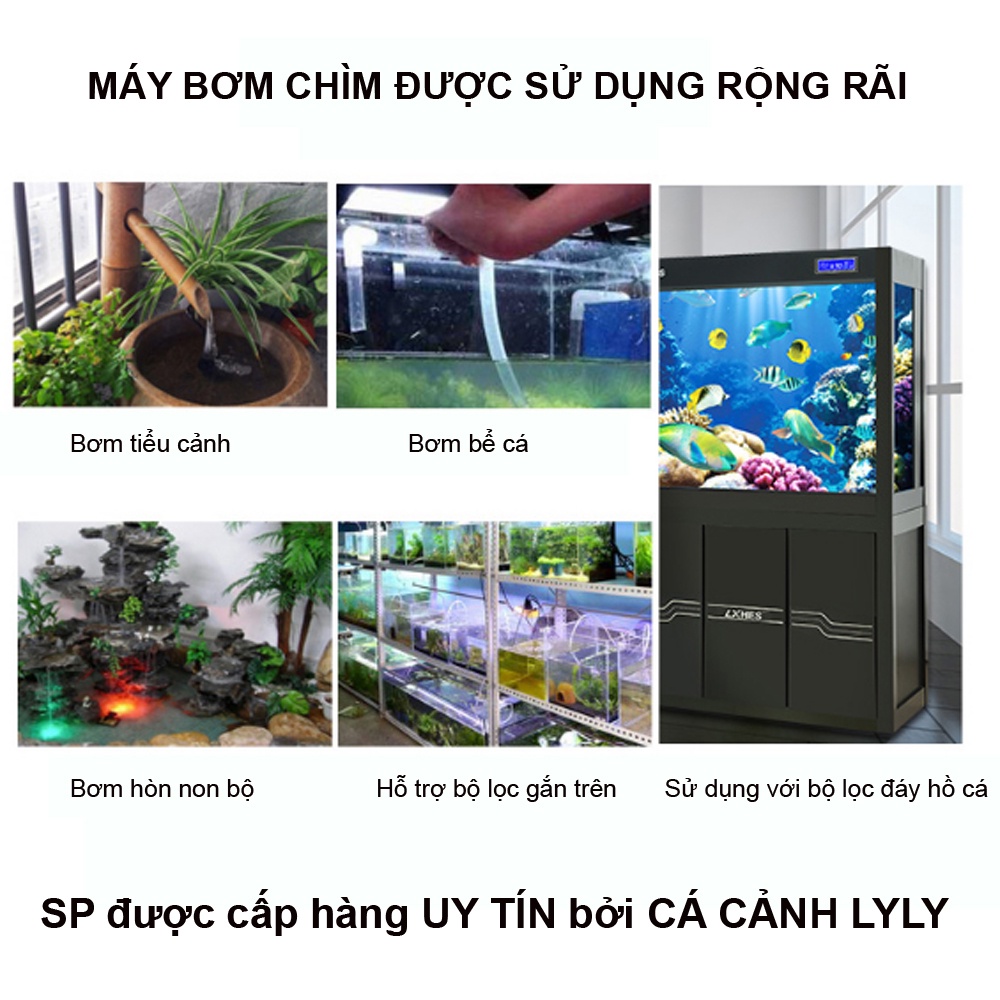 Máy bơm nước BAOYU BY105 50W 5000L/H cao cấp, tiết kiệm điện, bơm lọc nước hồ bể cá, hòn non bộ, tiể cảnh. BH uy tín