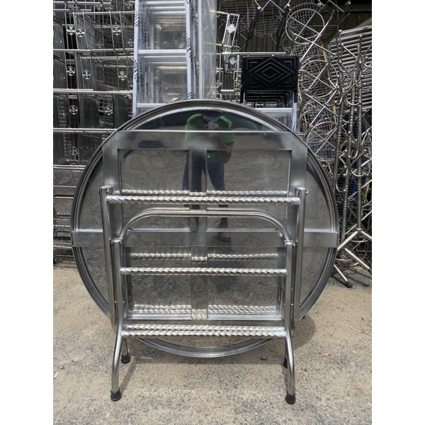 Bàn inox tròn 1m2 cao 75cm 12 người ngồi inox 100% giá tại xưởng sản xuất siêu bền