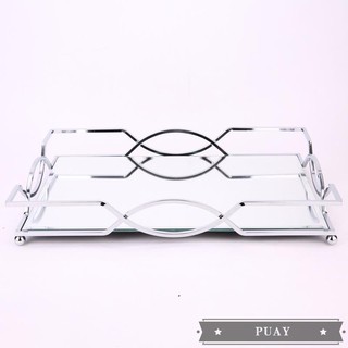 Modern minimalist creative metal mirror tray rectangular liv