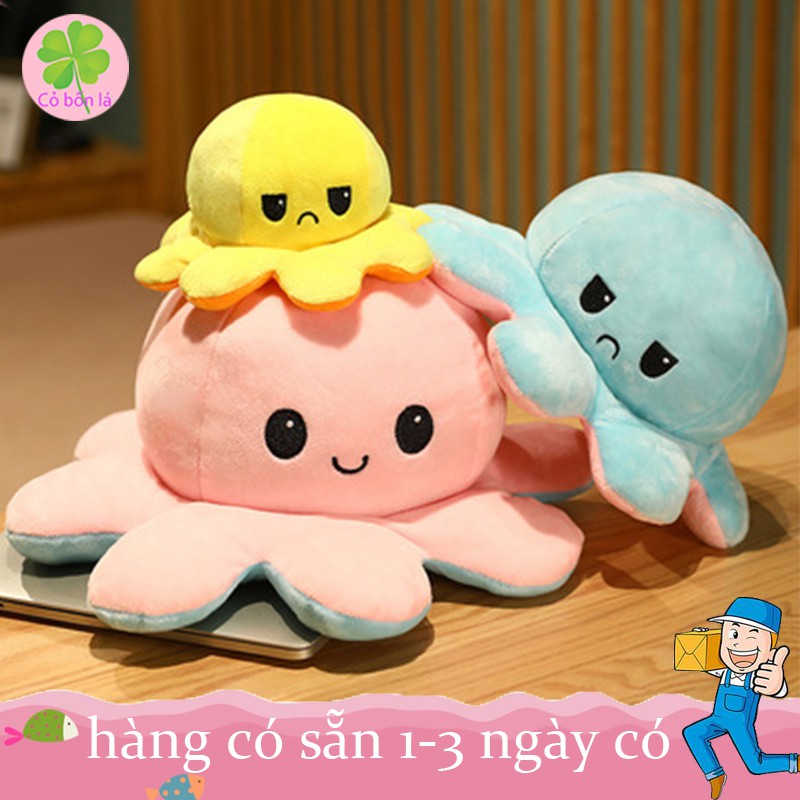 Bạch tuộc cảm xúc 2 mặt thay đổi đủ size to và nhỏ siêu cute Cao Cấp 20 30CM