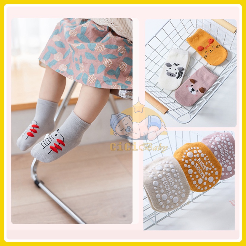 Tất chống trơn trượt cho bé, vớ trẻ em Kids Socks phong cách Hàn Quốc họa tiết dễ thương