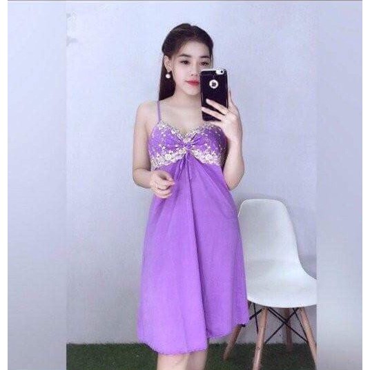 2 SIZE 45-68KG TÙY CHIỀU CAO ĐẦM NGỦ THUN LẠNH MÁT PHỐI REN XINH SEXY