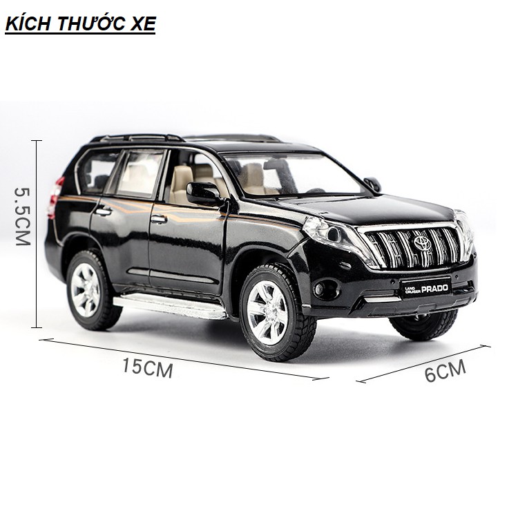 Xe mô hình ô tô Toyota Land cruiser PRADO bằng sắt tỉ lệ 1:32 - Xe ô tô đồ chơi trẻ em mở được cửa có đèn và âm thanh