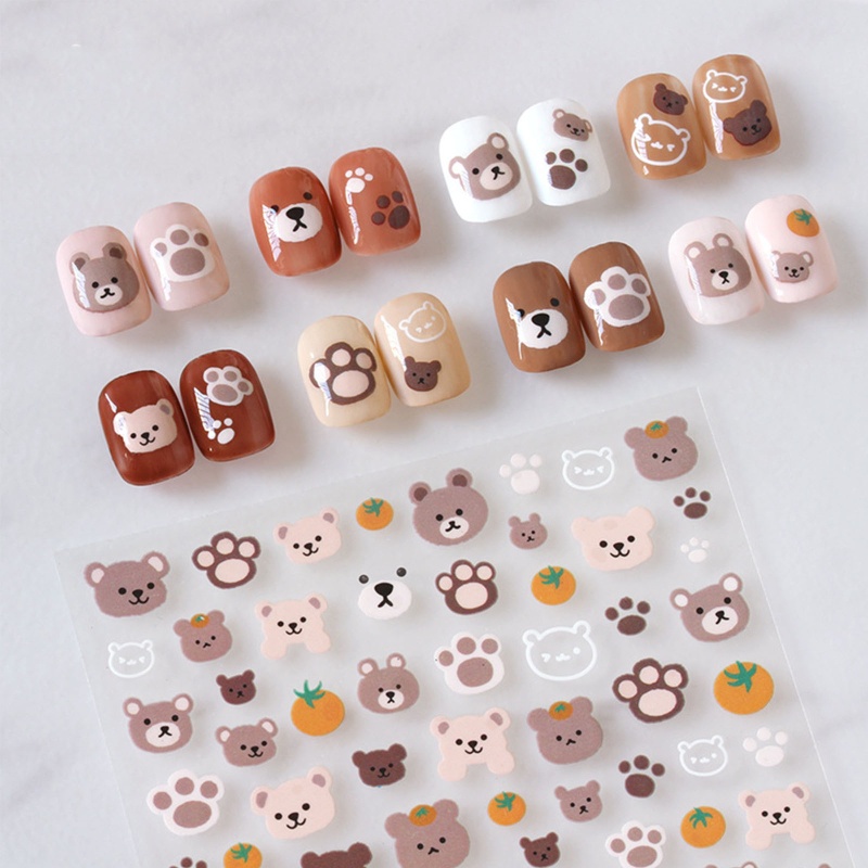 Sticker Dán Móng Tay Hình Gấu Trúc Hoạt Hình Dễ Thương