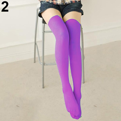 Tất đùi màu trơn giữ ấm dành cho nữ