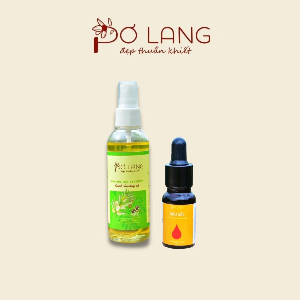 Combo Srum tinh dầu và dầu rửa mặt Pơ Lang giúp làm sạch và chăm sóc da mặt nhẹ nhàng 10ml và 100ml