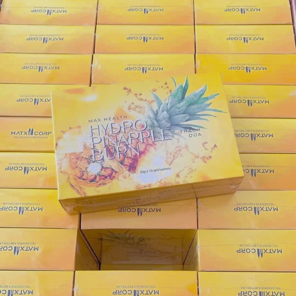 MatxiCorp Hydro Pinapple Burn - Thạch Dứa Giảm Cân Full hộp 10 gói