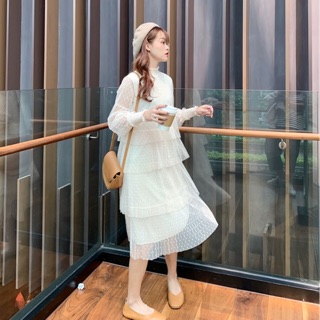 Đầm xếp tầng phối voan/ Đầm dự tiệc xinh xắn/ Đầm cao cấp