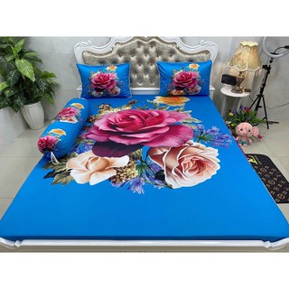 Drap thun lạnh 5D cao cấp mẫu hoa