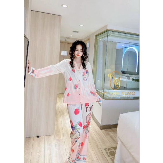 bộ pijama lụa xước cao cấp