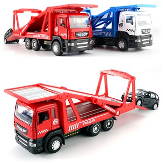 Xe ô tô chở hàng 2 tầng đồ chơi trẻ em bằng sắt ko kèm xe nhỏ