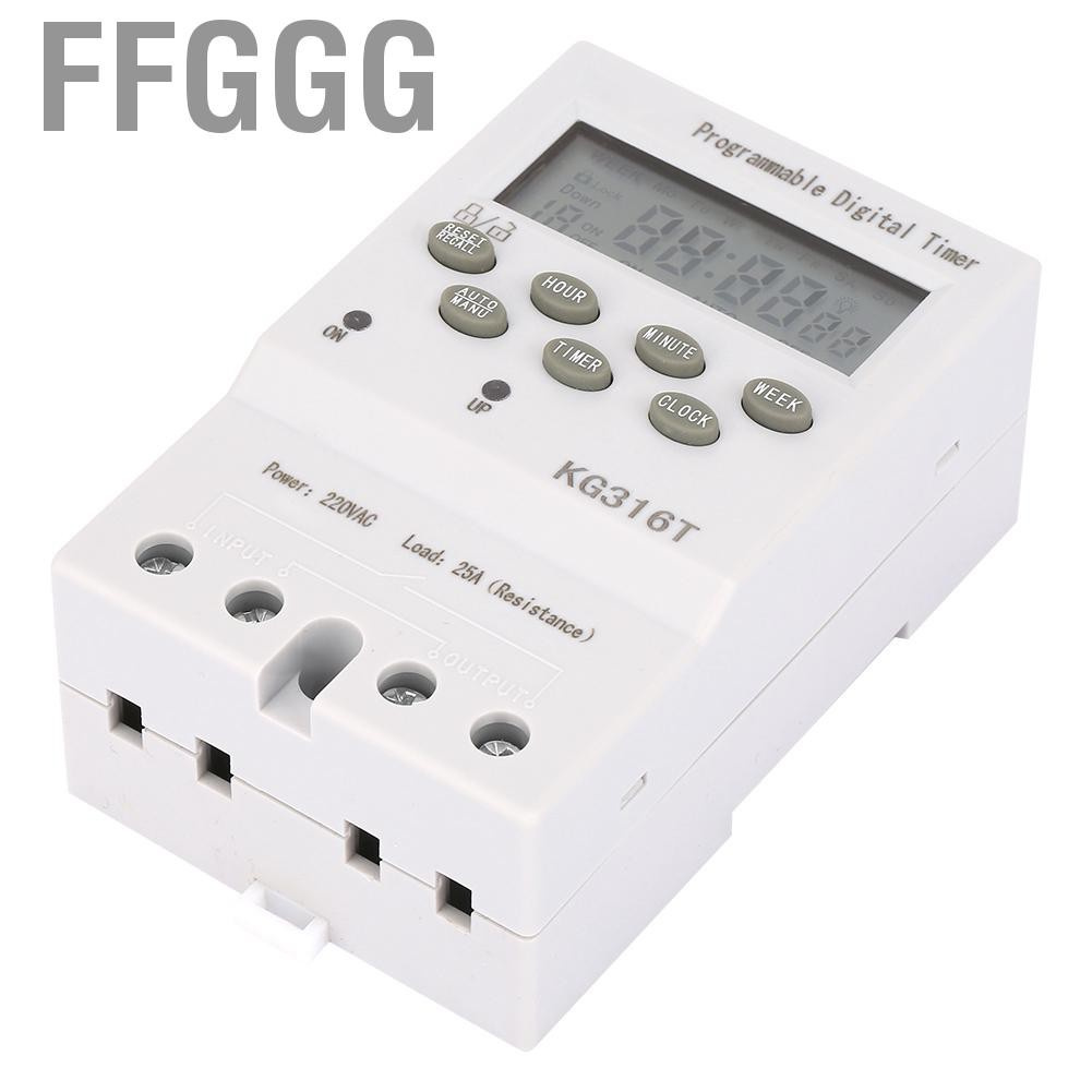 Ffggg AC220V Time Switch Relay  LCD Display 1min - 168h Digital Switches Household for Electrical Appliances Lights DIY