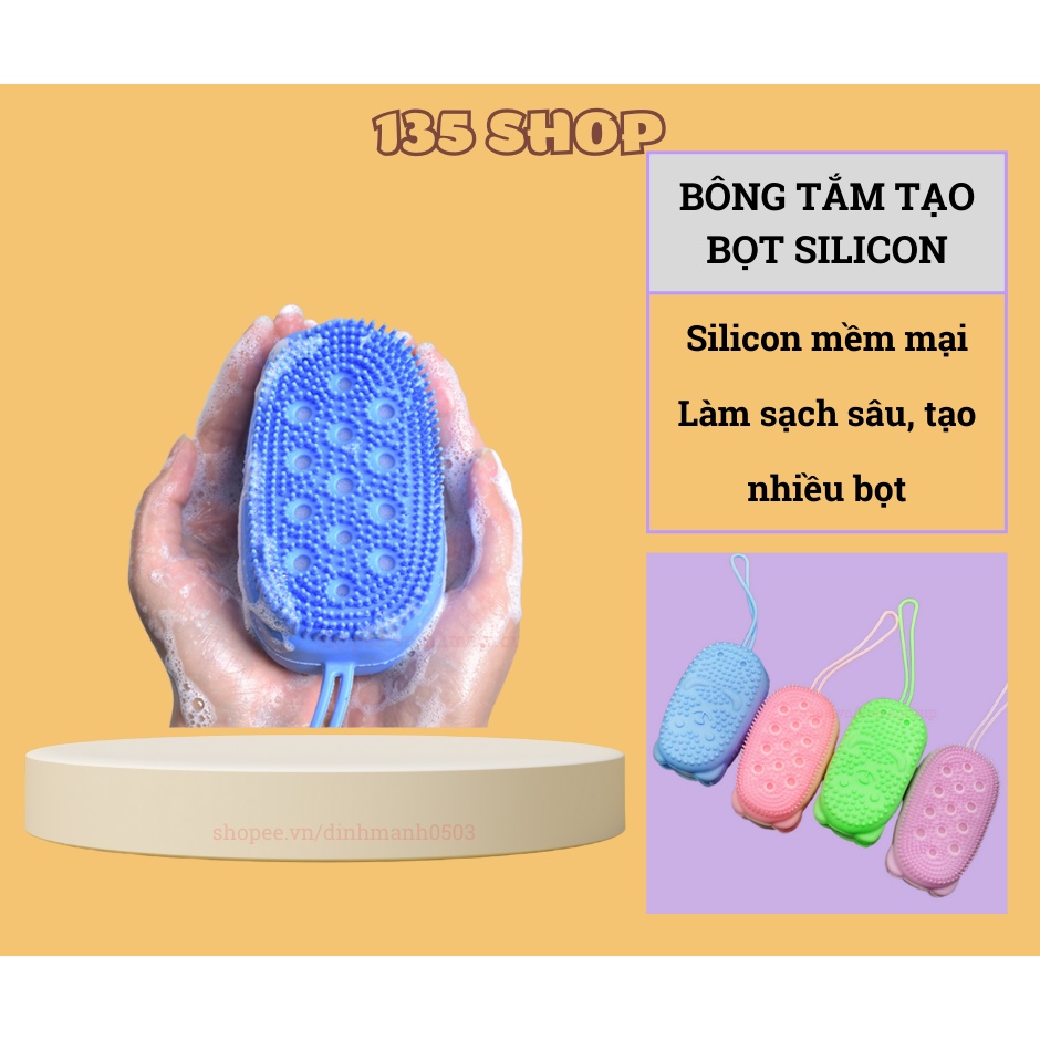 Bông Tắm Silicon Hình Con Chuột Tạo Bọt, Tẩy Da Chết