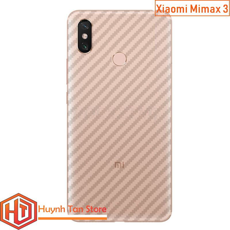 Miếng dán decal carbon mặt sau Xiaomi Mimax 3 chống trày xướt mặt lưng, chống bám vân tay