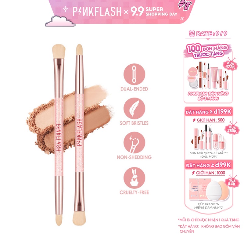 Cọ trang điểm PINKFLASH đánh phấn mắt đa năng chuyên nghiệp tiện lợi 30g