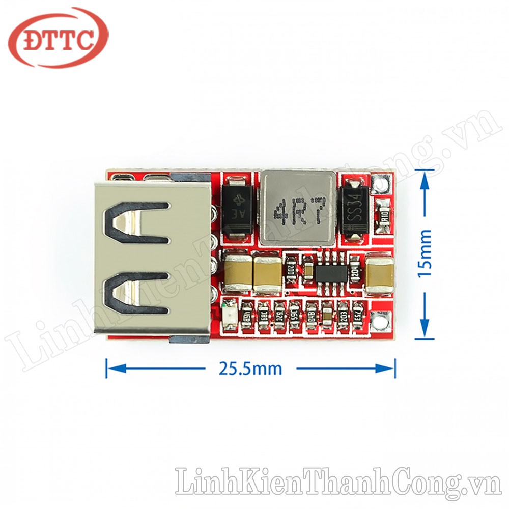 Mạch Buck Hạ Áp DC-DC 5V 3A (Tích Hợp Cổng USB)