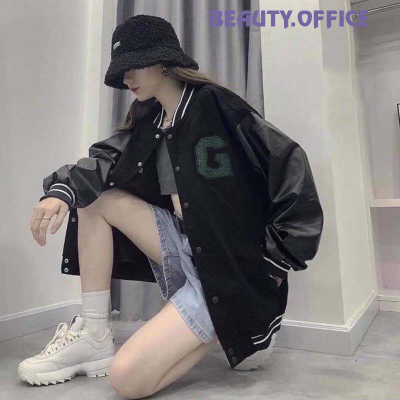 Áo khoác bomber nữ áo khoác bomber chữ G nỉ nhung tăm 2 lớp da lộn lót lông bigsize mềm đẹp mã 258 BEAUTY - TD37