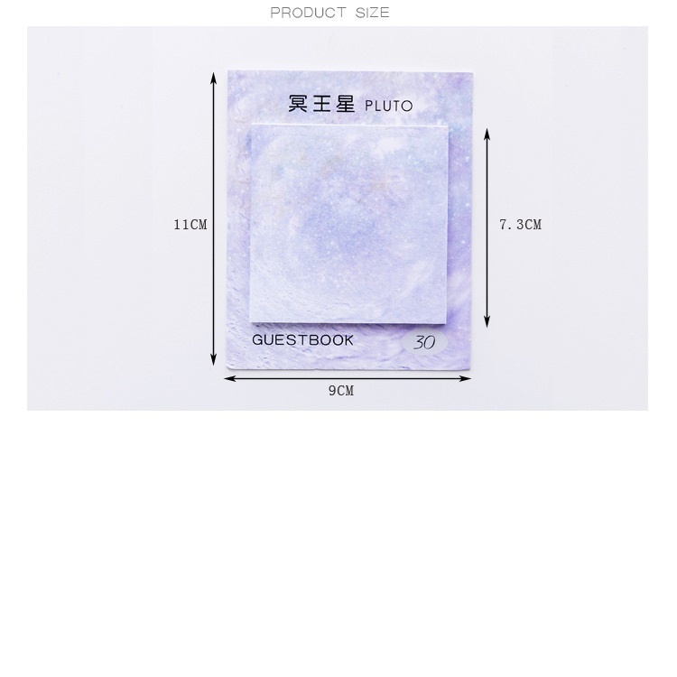 1 Bộ Giấy Ghi Chú Họa Tiết Hành Tinh Mặt Trăng Trái Đất C6341