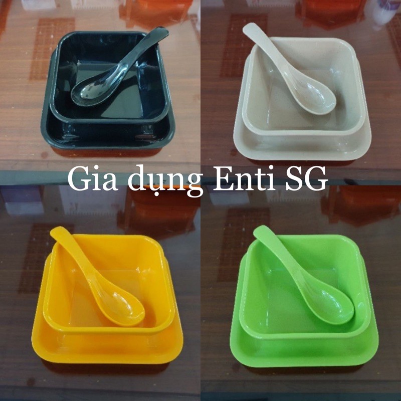 Dĩa Vuông Nhựa Melamine