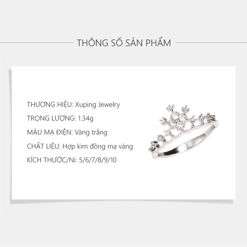 Nhẫn Nữ Mạ Vàng Trắng, Phong Cách Châu Âu Sang Trọng, XPN19