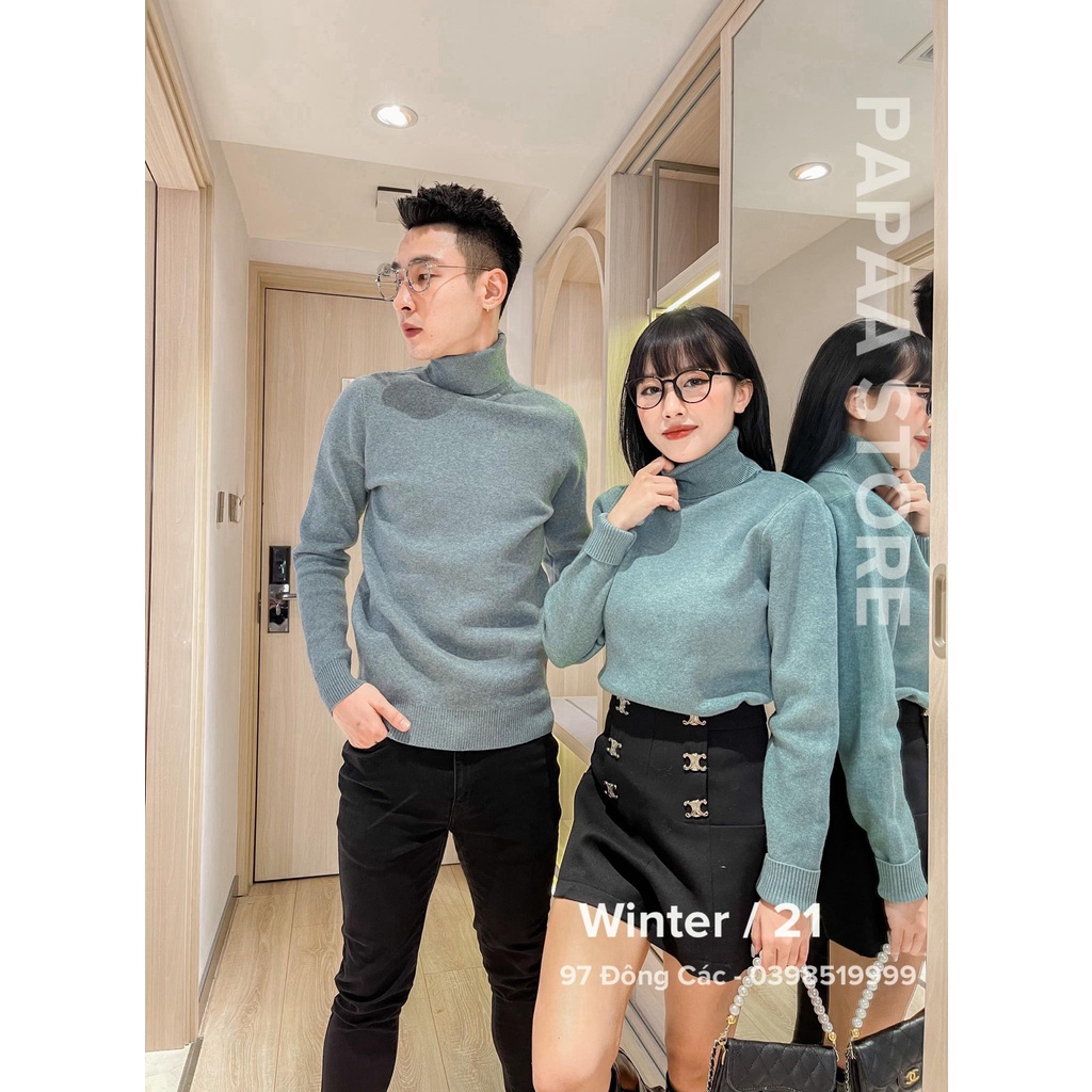 Áo len nam nữ phong cách Hàn Quốc trơn cổ lọ 3105 PAPAA SHOP