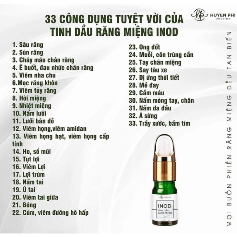 Serum Tinh Dầu Inod Huyền Phi Dứt Điểm Các Vấn Đề Về Răng Miệng Mang Lại Hơi Thở Thơm Mát Tức Thì