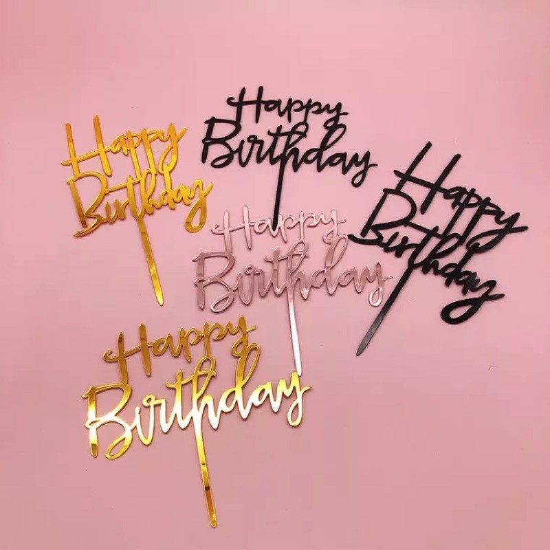 Phụ kiện trang trí bánh hình chữ Happy Birthday