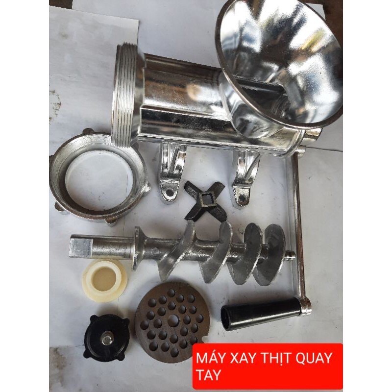 Máy xay thịt xay cua quay tay cỡ đại bằng nhôm cối 12