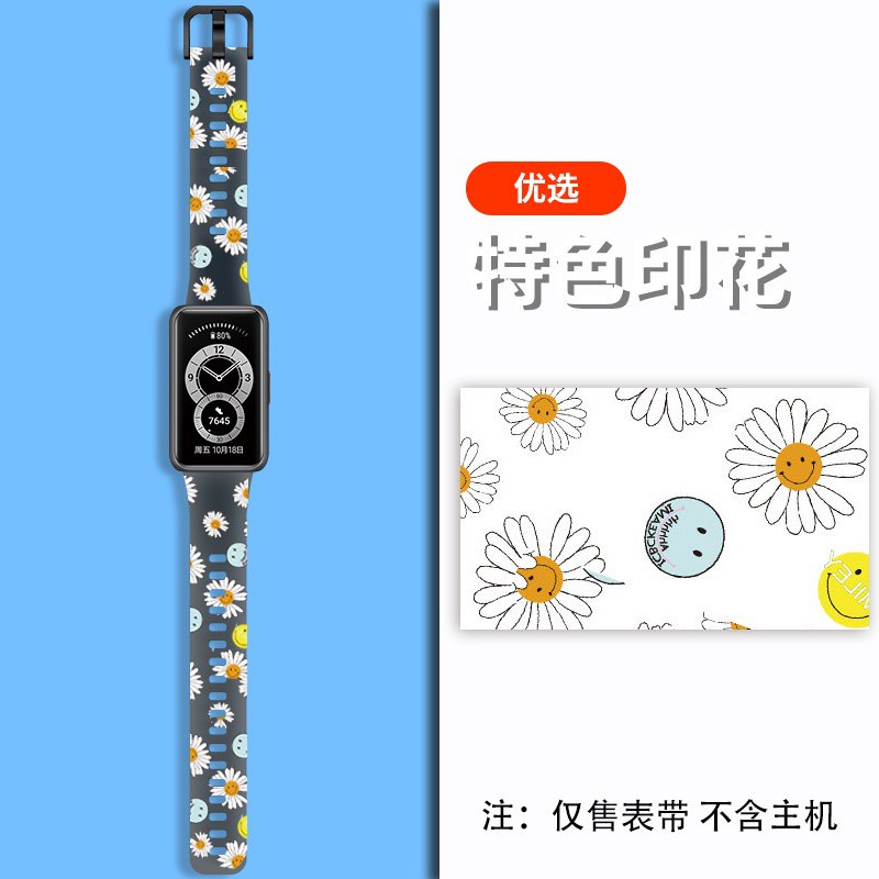 Dây Đeo Silicon Trong Suốt Họa Tiết Hoạt Hình Mới Cho Đồng Hồ Thông Minh Huawei Band 7 Band7