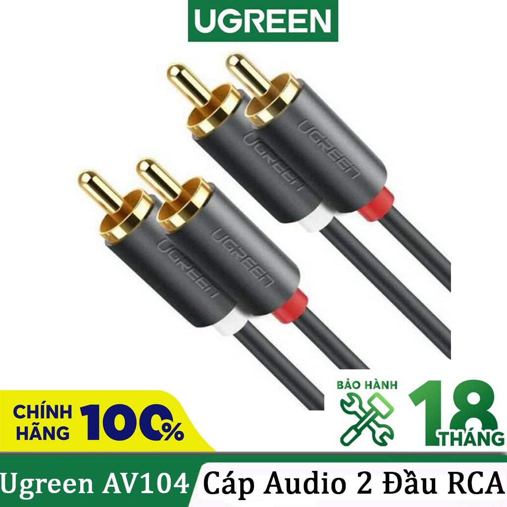 Dây Cáp Âm Thanh 2 Đầu RCA Sang 2RCA Ugreen AV104 Cao Cấp
