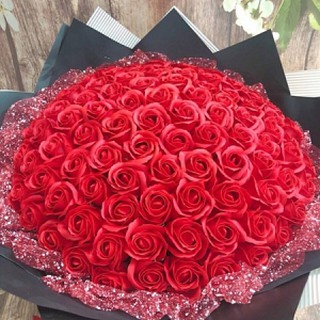 bó hoa hồng sáp 99 bông hoa sáp cao cấp màu hoa theo yêu cầu