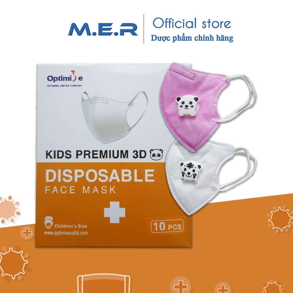 Khẩu trang y tế Optimise có van lọc hoạt hình cho bé