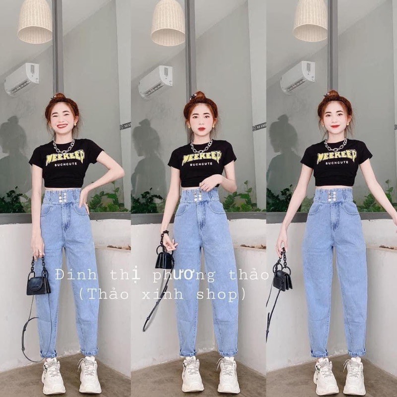 QUẦN BÒ JEANS BAGGY ĐAI CẠP 6 KHUY